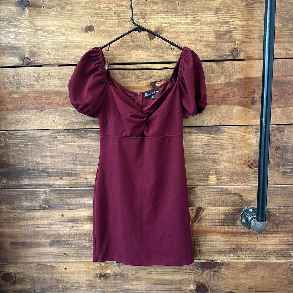 Crystal-doll Women's Burgundy and Red Dress